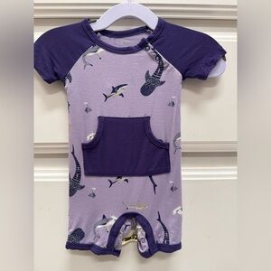 Kyte Baby Shark Bamboo Romper 3-6M